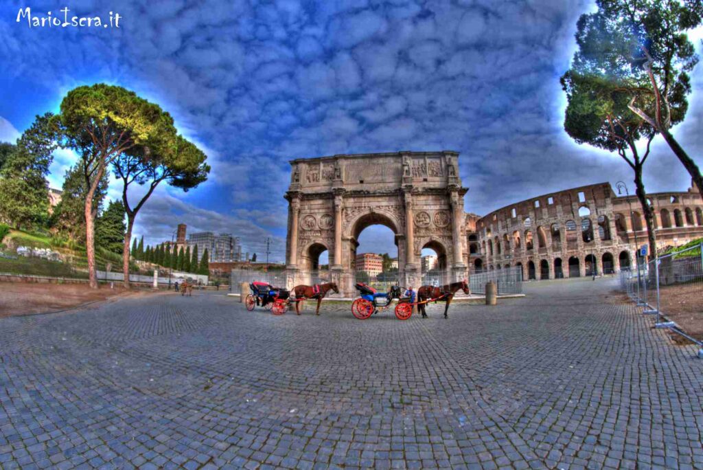 foro romano con carrozzelle